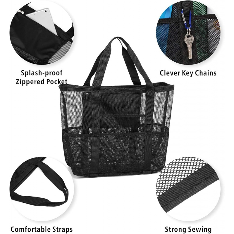 Большая пляжная сумка-сетка с  – обзор и цена Tote Bag Beach