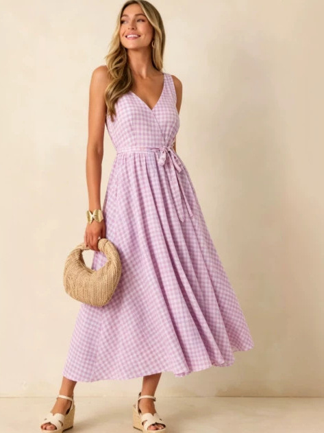 Лето 2026. Женское платье боль – обзор и цена Linen Dress Wrap