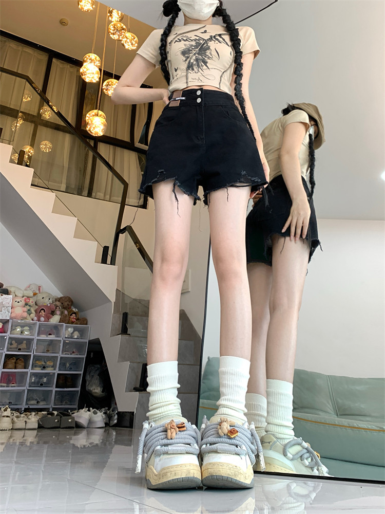 Женские джинсовые шорты с высо – обзор и цена Shorts Denim Frayed