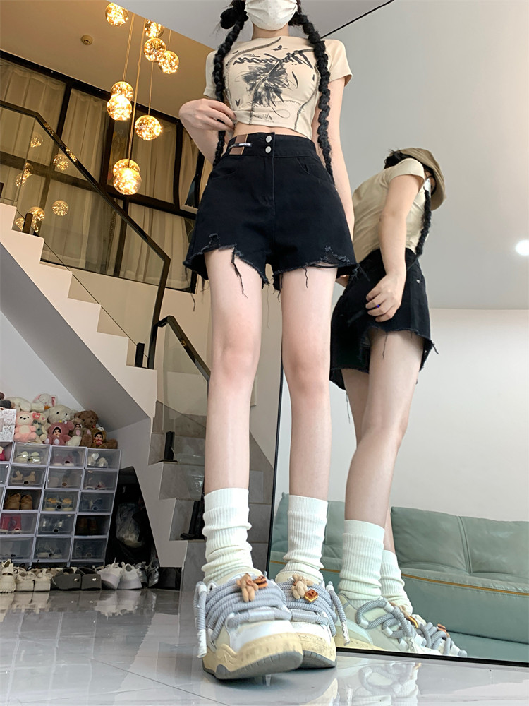 Женские джинсовые шорты с высо – обзор и цена Shorts Denim Frayed
